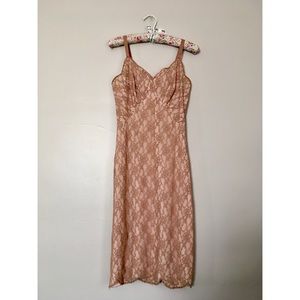 Vintage Pink Lace Slipdress